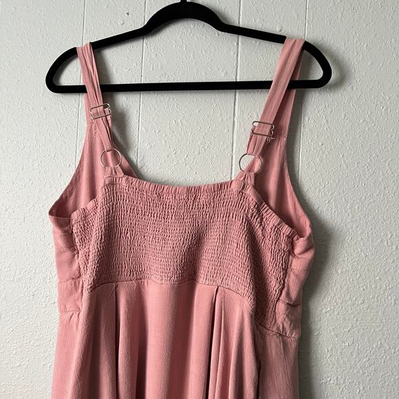 Button Front Midi Dress Womens 2X Smocked Fairy Cottagecore Soft Girl Romantic - Picture 7 of 15